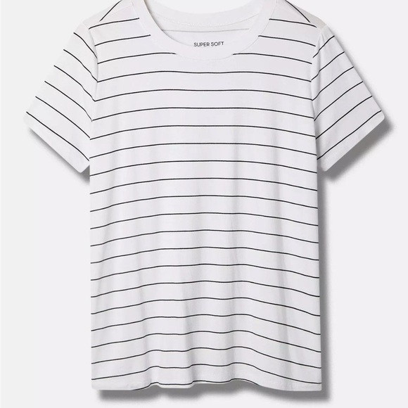 Torrid Black and White Striped Tee - Picture 1 of 4